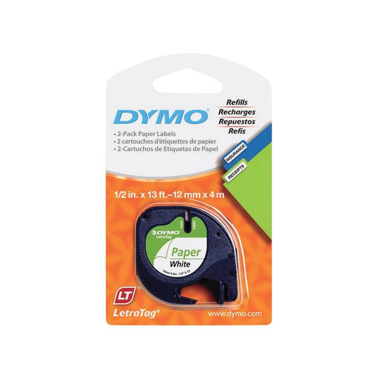 Dymo LetraTag 1/2 in. W X 156 in. L White Paper Label Maker Tape