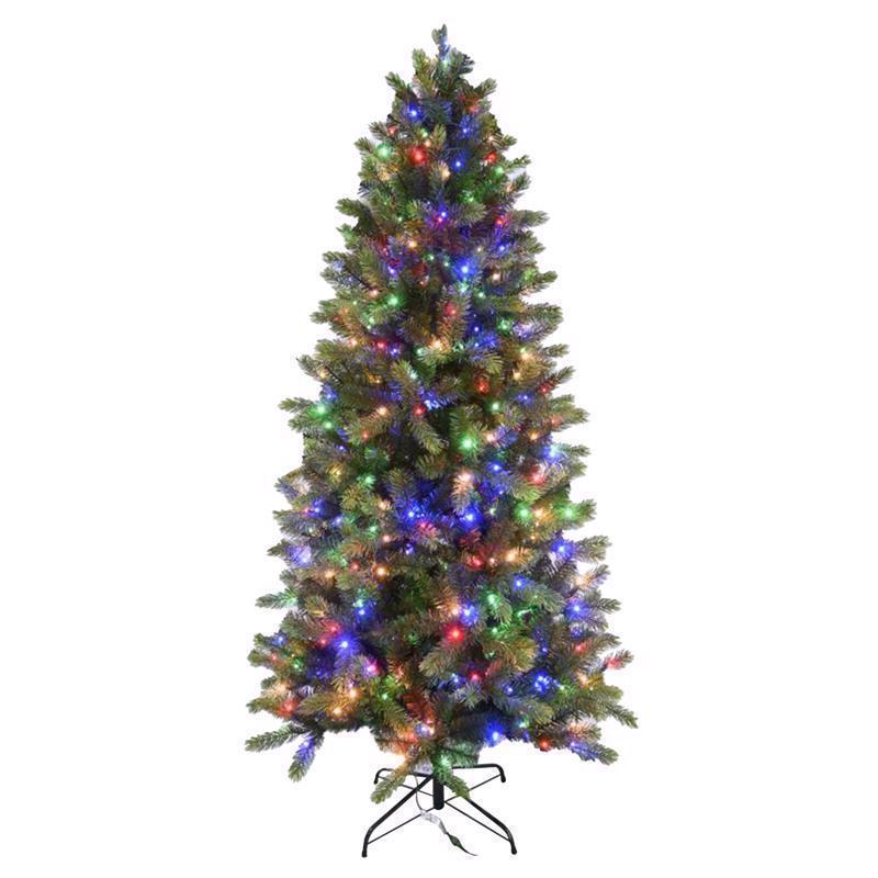 Holiday Bright Lights 1-2 Tree 7 ft. Full LED 450 ct Cayce Pine Color Changing Christmas Tree