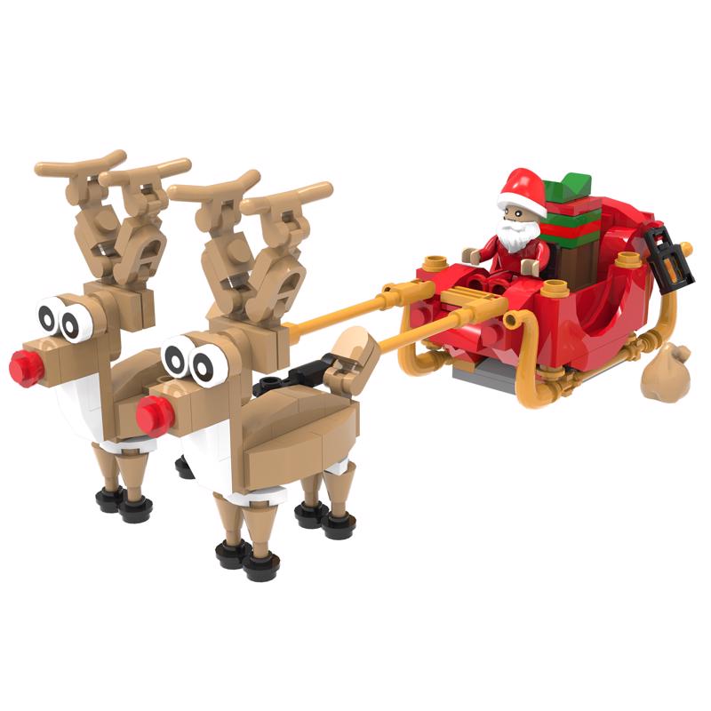 NovaBrix Santa and Sleigh Block Set Multicolored 210 pc