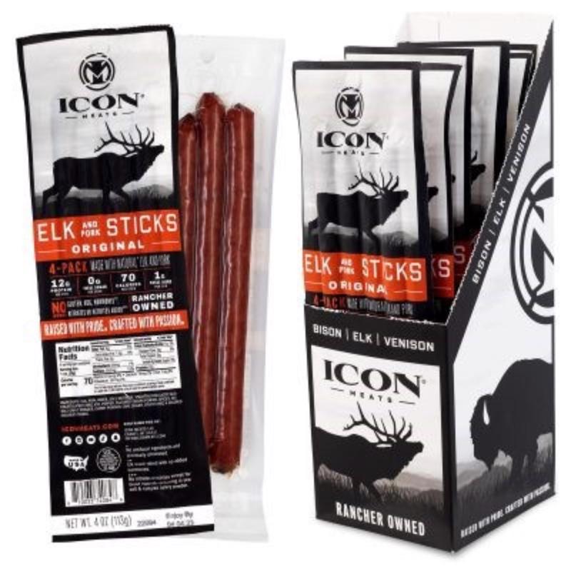 ICON Meats Elk & Pork Original Sticks 4 oz Pouch