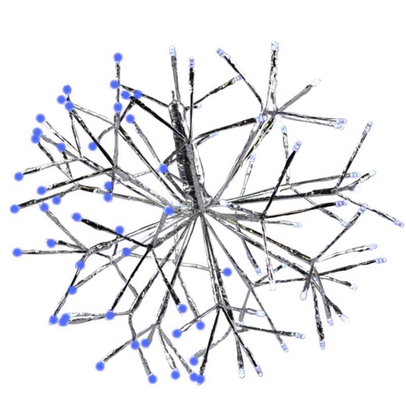 Celebrations LED Blue/Pure White Shimmering Sphere 12 in. Hanging Decor