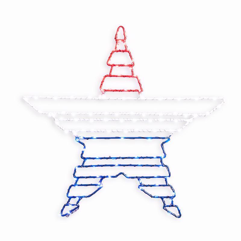 Celebrations Patriotic Star Silhouette Window Decor Metal 1 pk