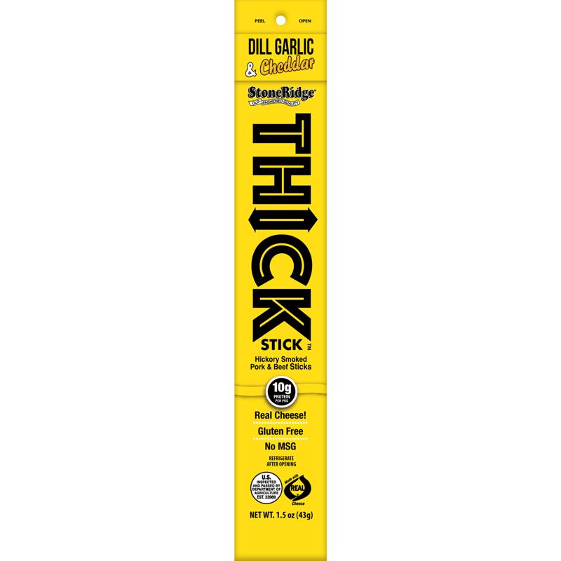 StoneRidge Wholesale Thick Stick Dill Garlic Meat Sticks 1.5 oz Shrink Wrapped