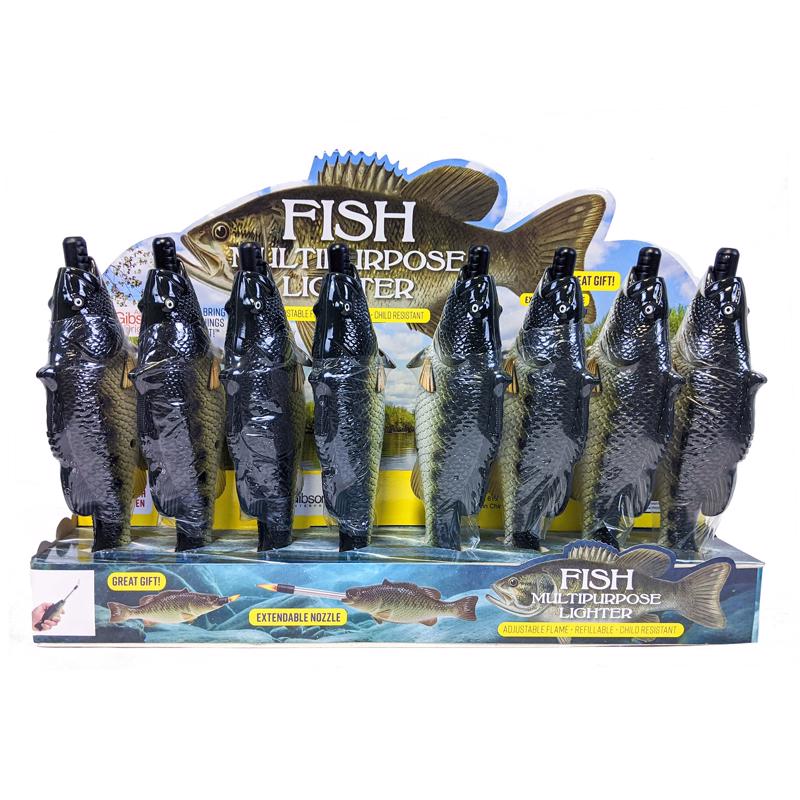 Fish BBQ Lighter Sporting Bass Fish BBQ Lighter Plastic & Metal 1 pk