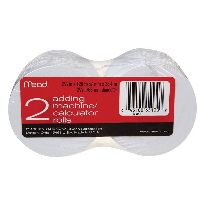 Mead Calculator Paper 2.25 in. W X 126 ft. L 1 ply