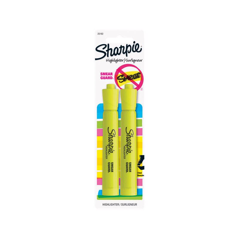 Sharpie Accent Neon Color Yellow Chisel Tip Highlighter 2 pk