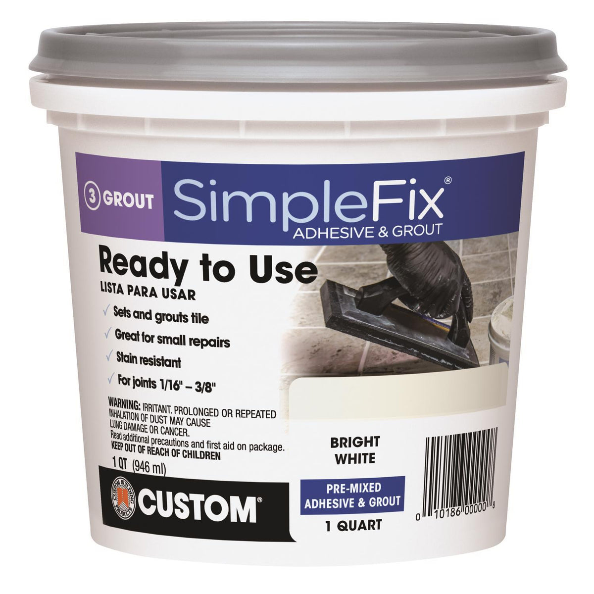ADHESIVE&GROUT BRTWHT QT