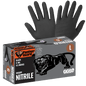 6 Mil Heavyweight Nitrile Disposable Gloves, Black, Tractor Tread Grip, Powder Free (Case — 10 box)