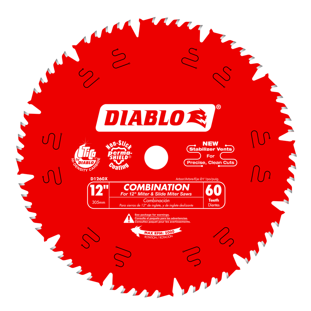 Diablo 12 in. D X 1 in. TiCo Hi-Density Carbide Circular Saw Blade 60 teeth 1 pk