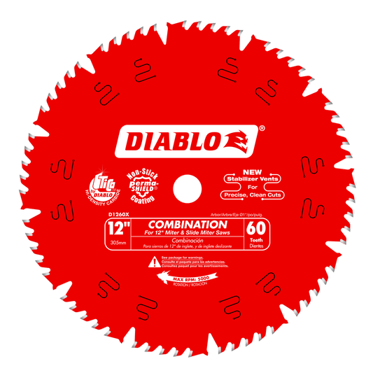 Diablo 12 in. D X 1 in. TiCo Hi-Density Carbide Circular Saw Blade 60 teeth 1 pk