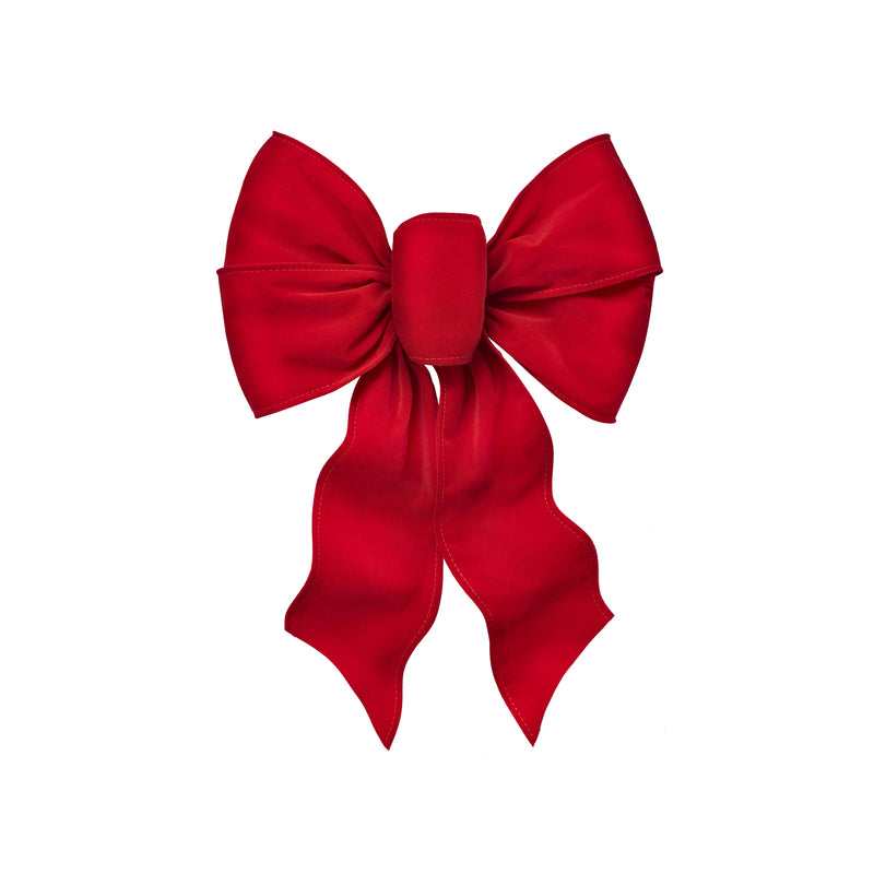 Holiday Trims Red 5 Loop Wired Christmas Bow 18 in.