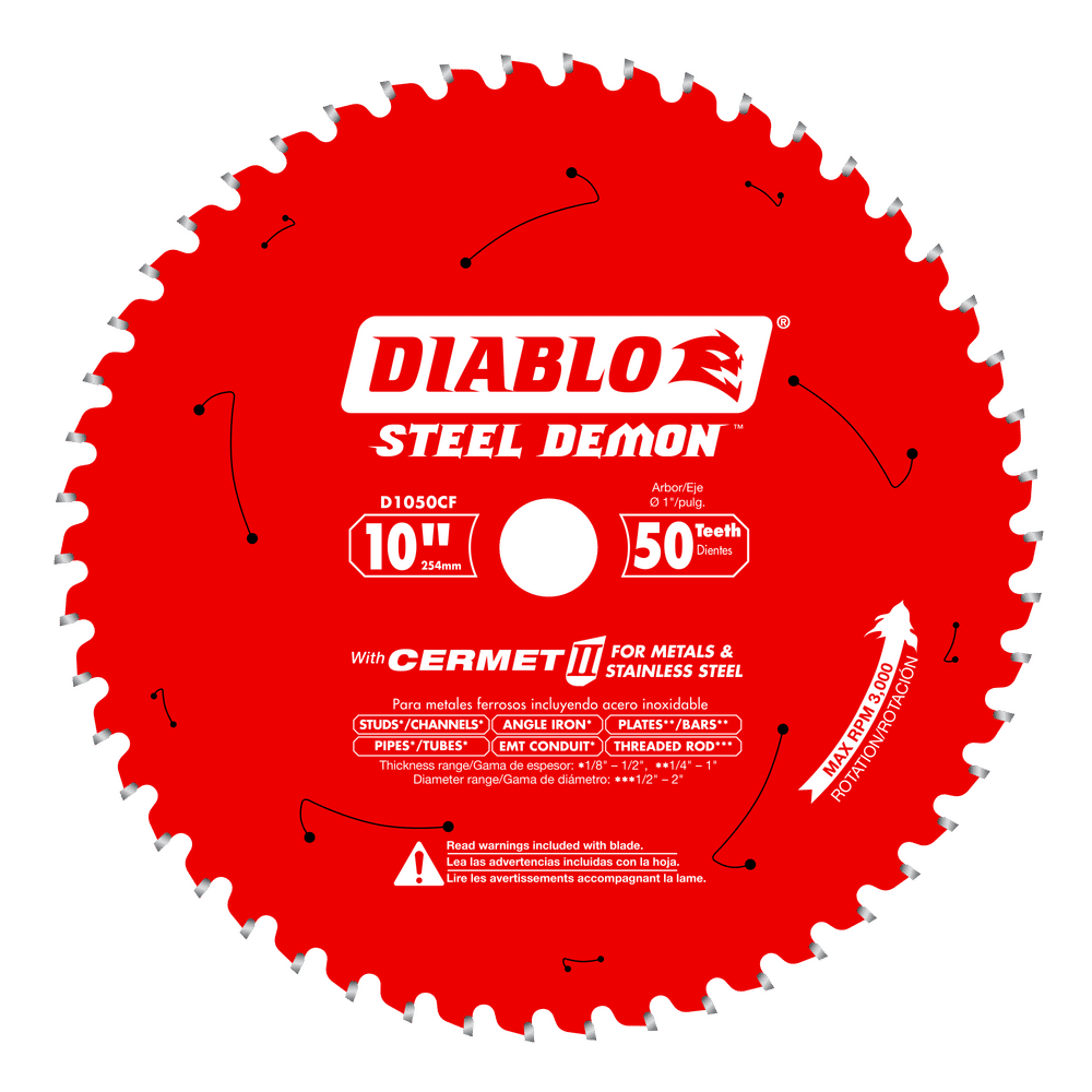 Diablo Steel Demon 10 in. D X 1 in. Cermet Metal Saw Blade 50 teeth 1 pk