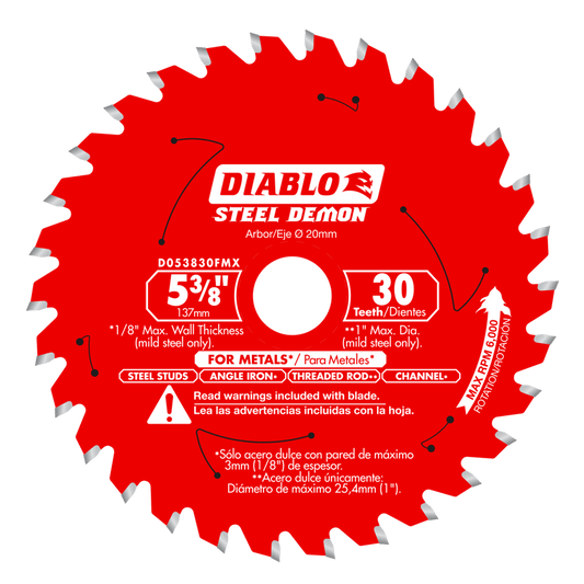Diablo Steel Demon 5-3/8 in. D X 20 mm TiCo Hi-Density Carbide Metal Saw Blade 30 teeth 1 pk