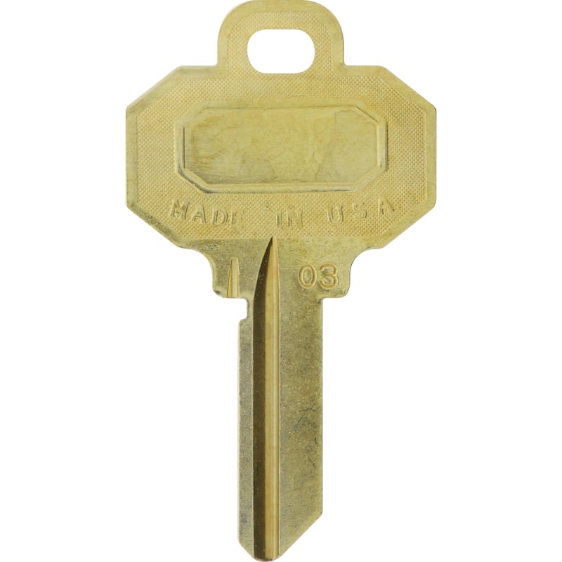 HILLMAN Traditional Key House/Office Key Blank Single For Baldwin Locks Gold