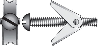 HILLMAN 1/4 in. D X 3 in. L Round Zinc-Plated Steel Toggle Bolt 6 pk