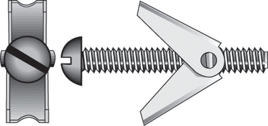 HILLMAN 1/4 in. D X 3 in. L Round Zinc-Plated Steel Toggle Bolt 6 pk
