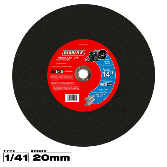 Diablo 14 in. D X 20 mm X 1/8 in. thick Aluminum Oxide High Speed Metal Cut-Off Disc 1 pk