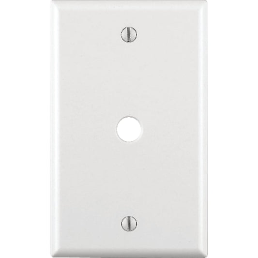 Leviton White 1 gang Thermoset Plastic Cable/Telco Wall Plate 1 pk