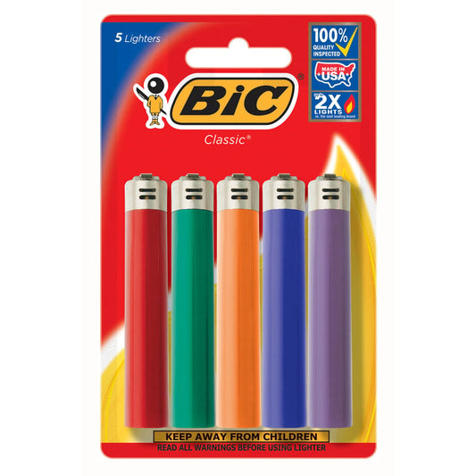 BIC Classic Butane Lighter 5 pk