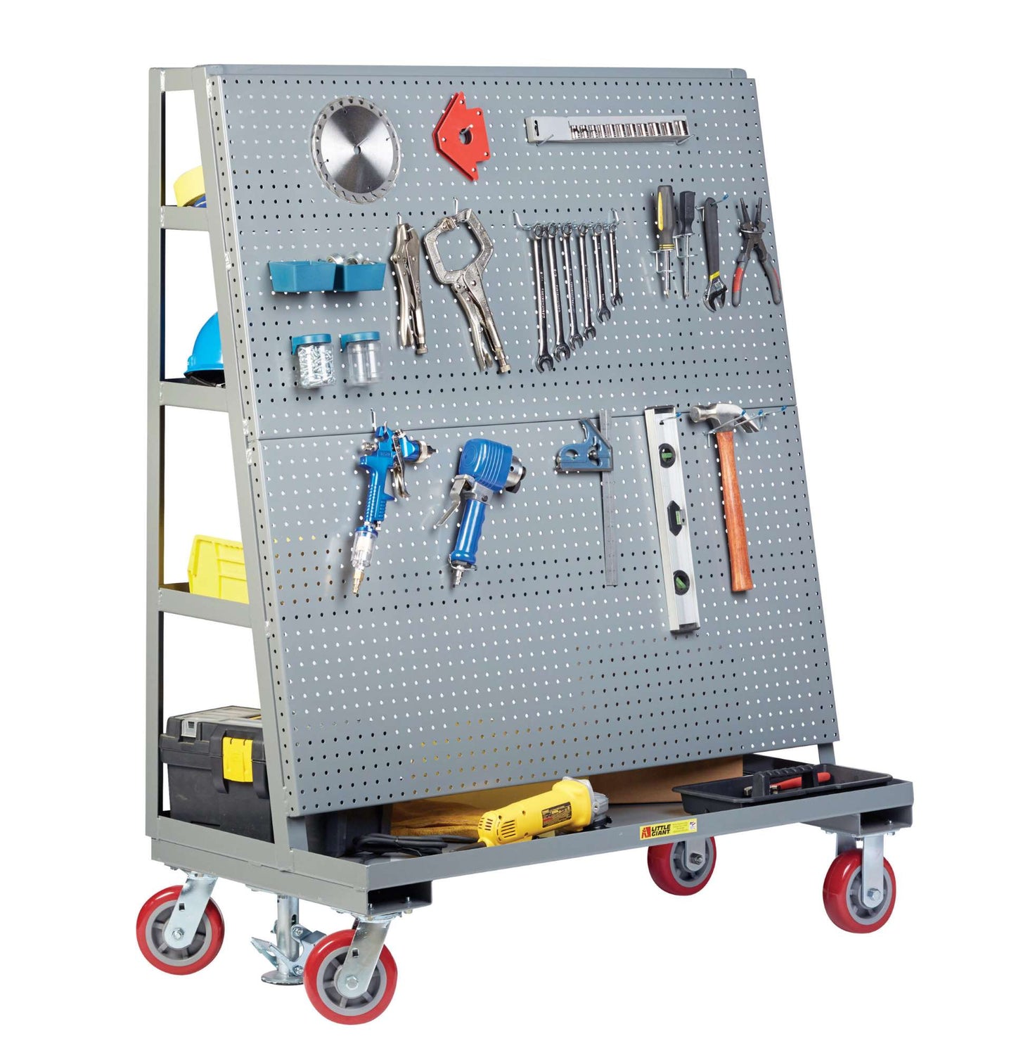 Little Giant All-Welded Mobile Pegboard with Back Shelf Storage (AFPBS Series)