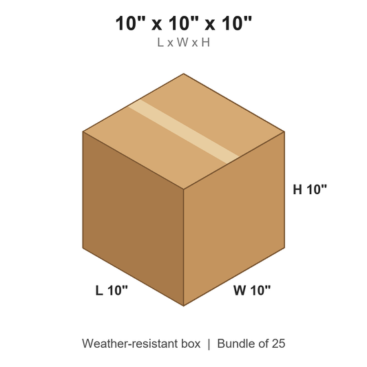 10x10x10 Weather-Resistant Corrugated Boxes