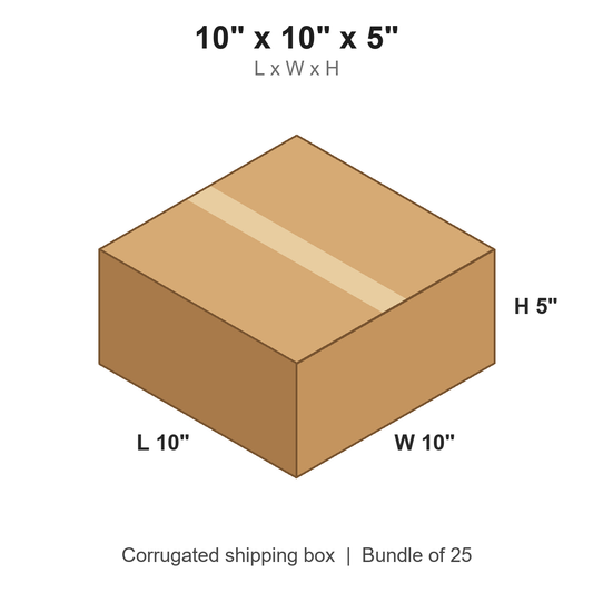 10 x 10 x 5 in corrugated shipping box