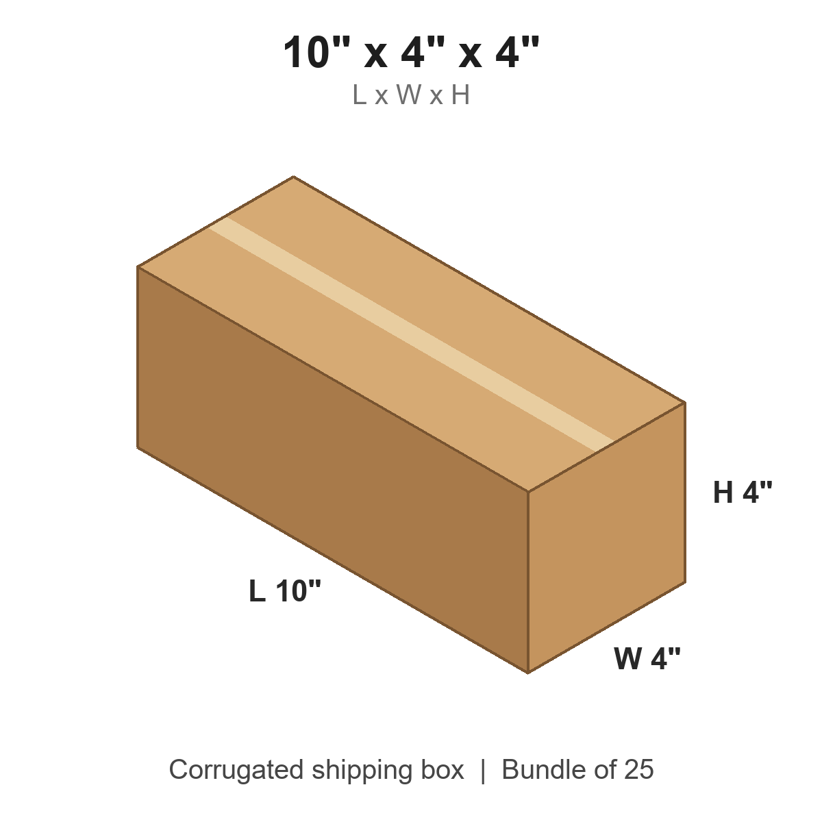10 x 4 x 4 in corrugated shipping box