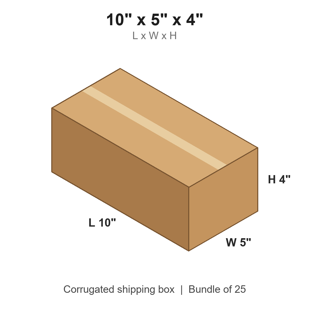 10 x 5 x 4 in corrugated shipping box
