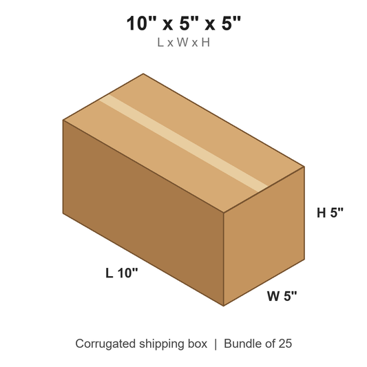 10 x 5 x 5 in corrugated shipping box