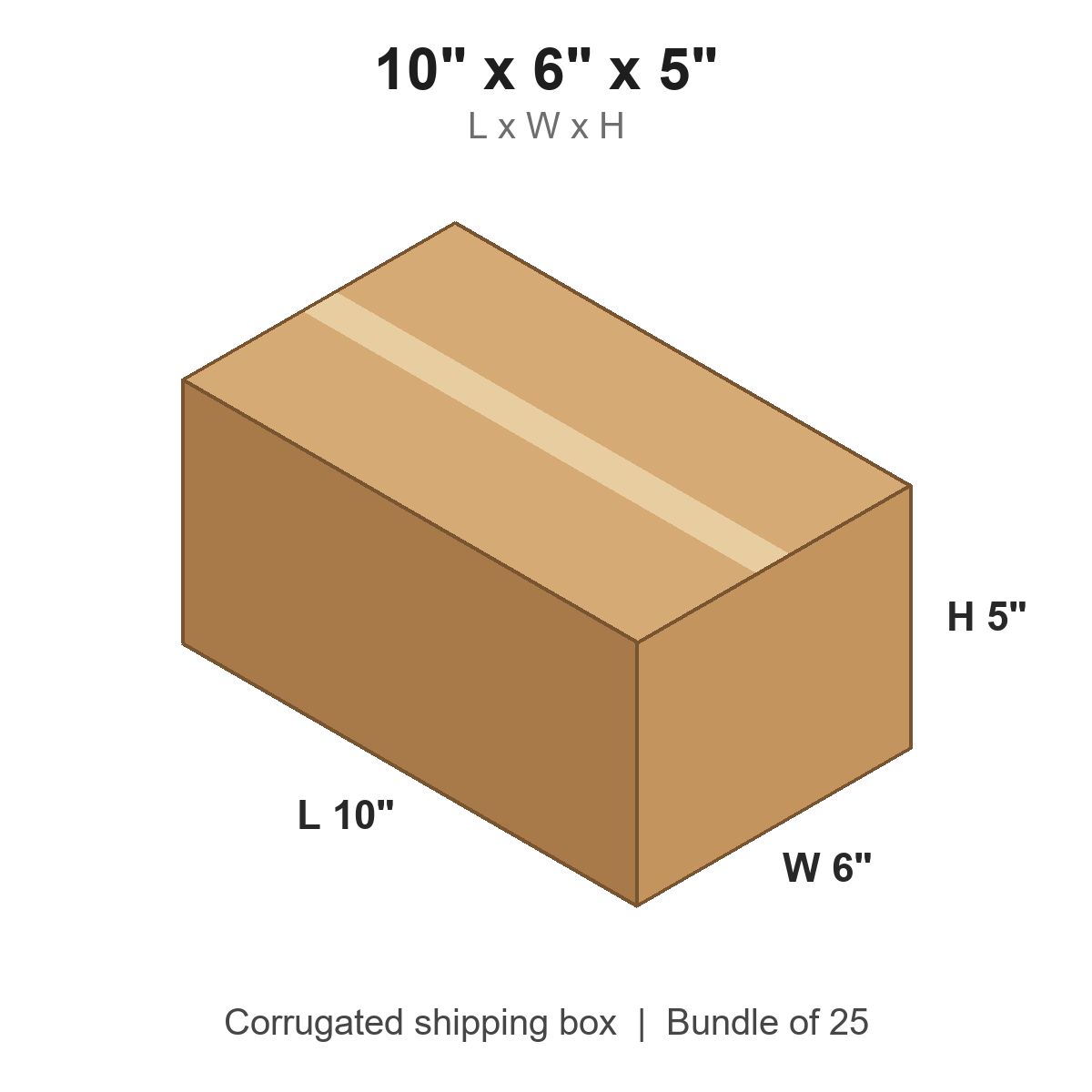 10 x 6 x 5 in corrugated shipping box