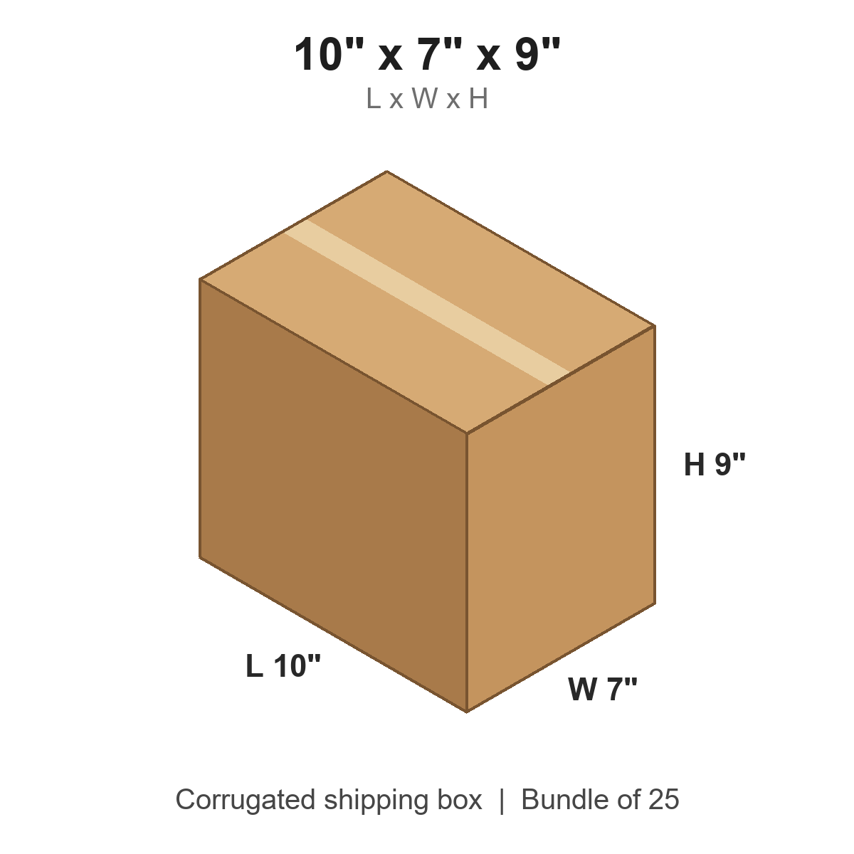10 x 7 x 9 in corrugated shipping box