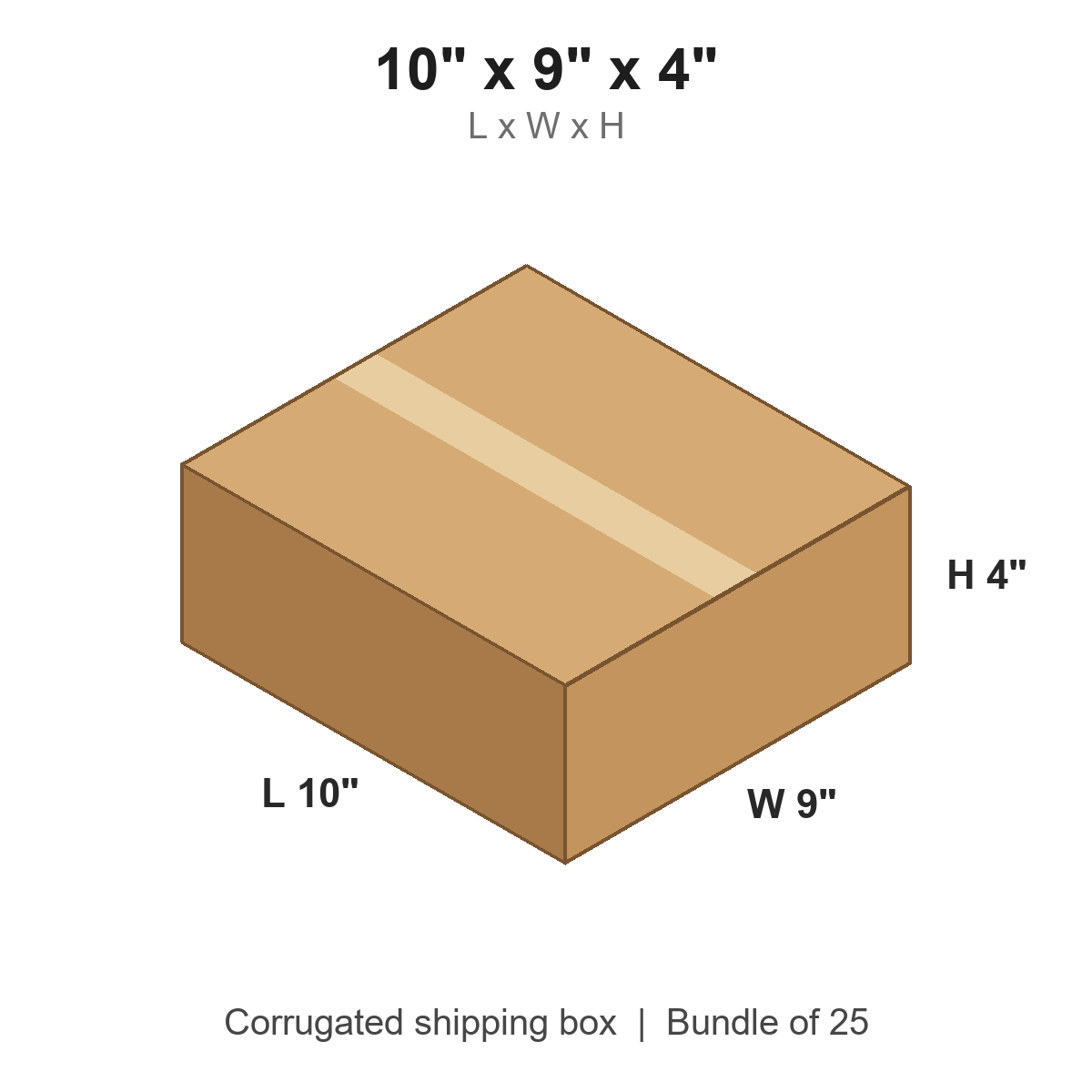 10 x 9 x 4 in corrugated shipping box