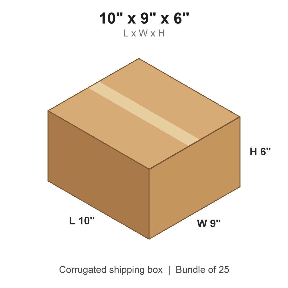 10 x 9 x 6 in corrugated shipping box