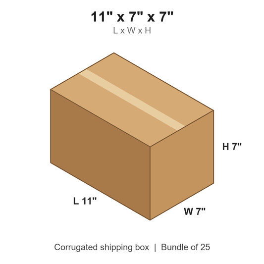 11 x 7 x 7 in corrugated shipping box