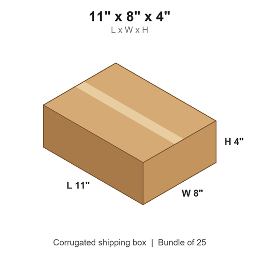 11 x 8 x 4 in corrugated shipping box