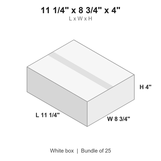 11.25x8.75x4 White Corrugated Boxes