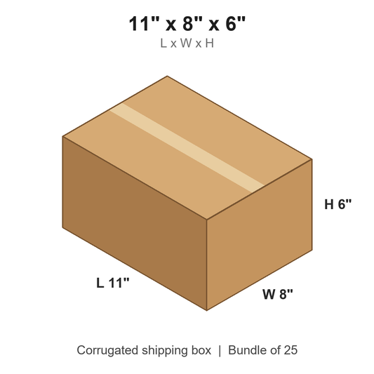 11 x 8 x 6 in corrugated shipping box