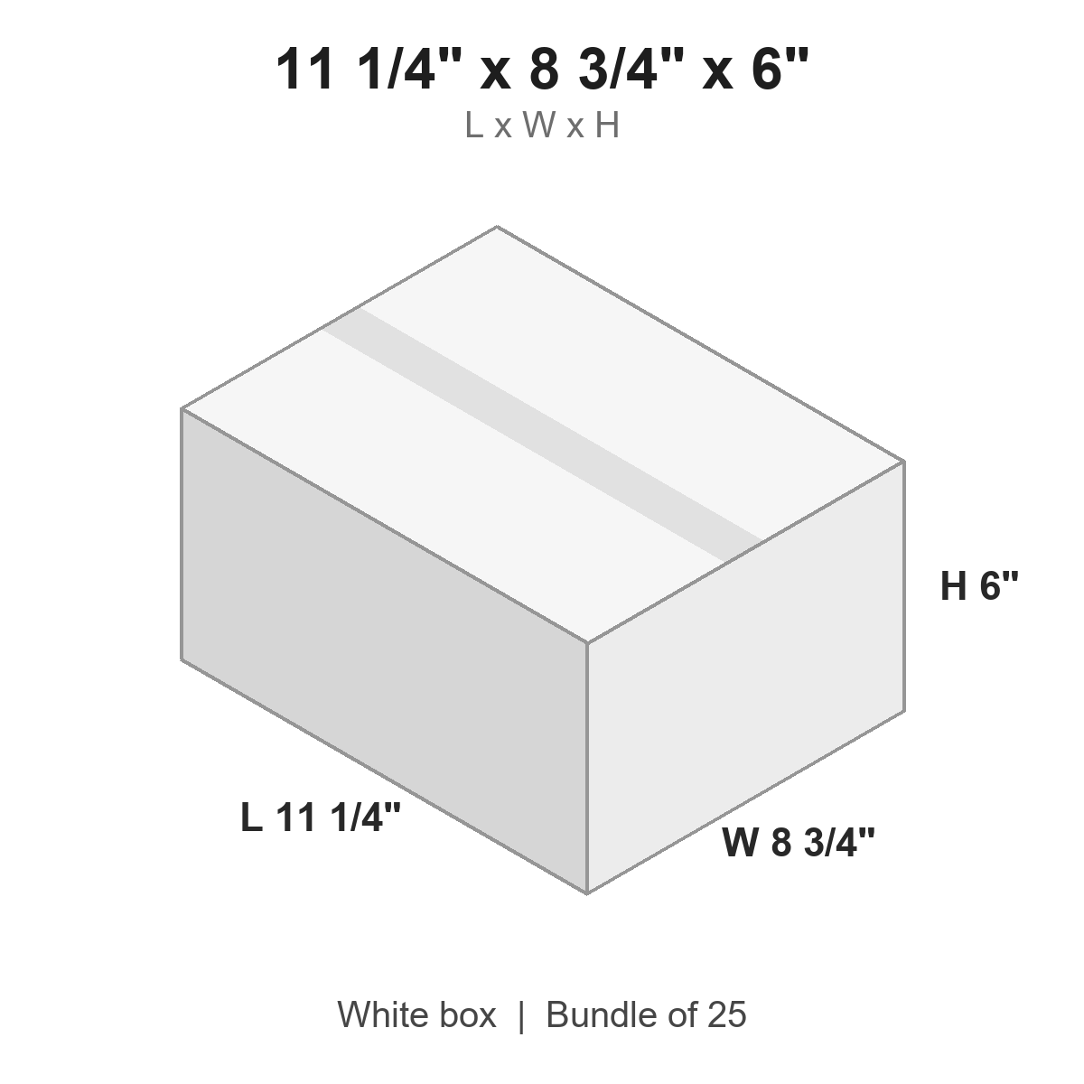 11.25x8.75x6 White Corrugated Boxes