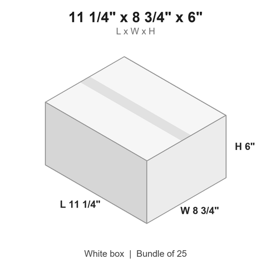 11.25x8.75x6 White Corrugated Boxes