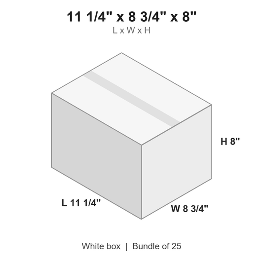 11.25x8.75x8 White Corrugated Boxes