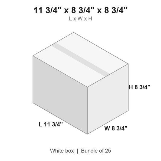 11.75x8.75x8.75 White Corrugated Boxes