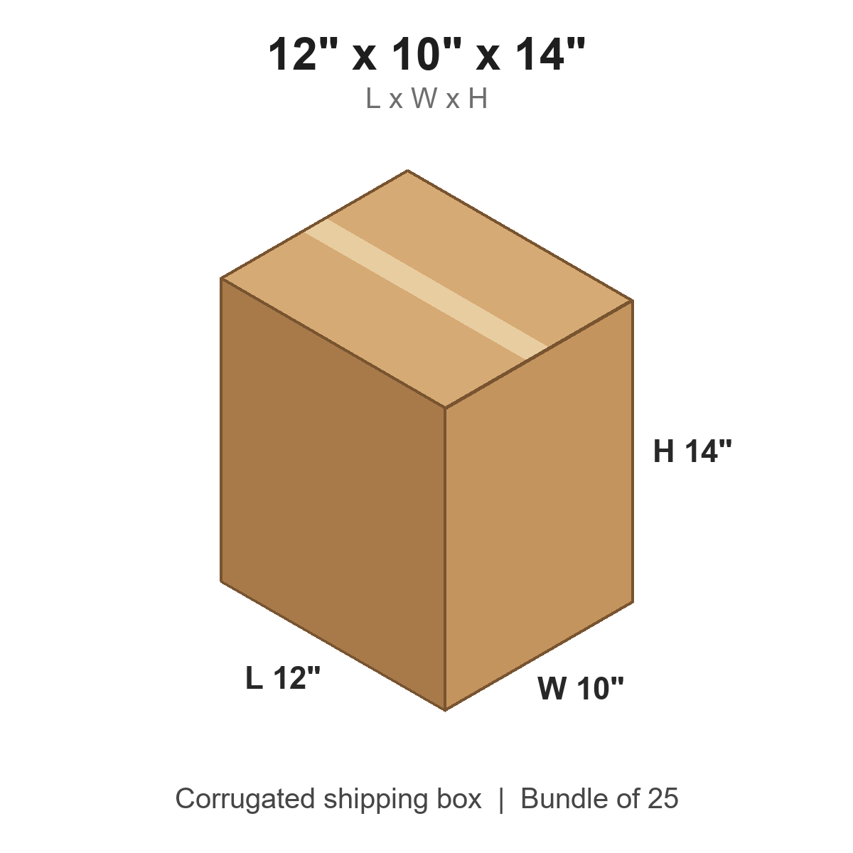 12 x 10 x 14 in corrugated shipping box