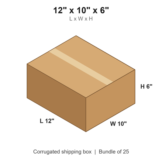 12 x 10 x 6 in corrugated shipping box