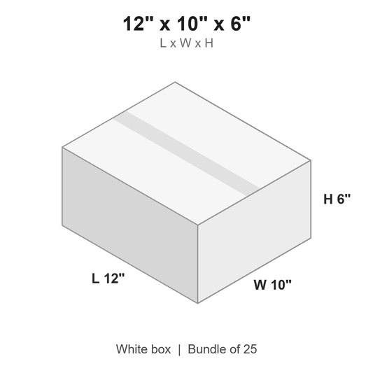 12x10x6 White Corrugated Boxes