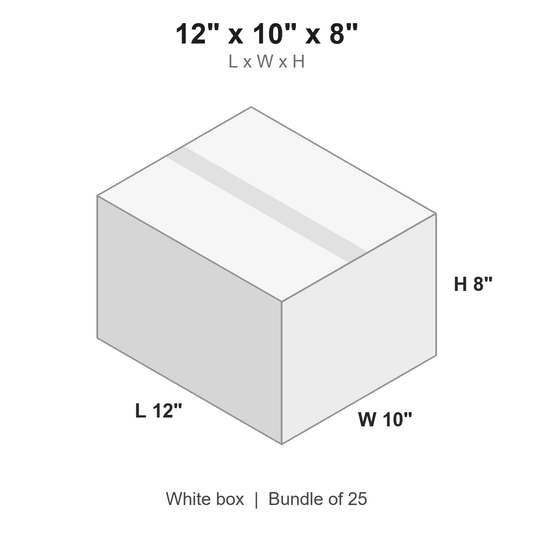 12x10x8 White Corrugated Boxes