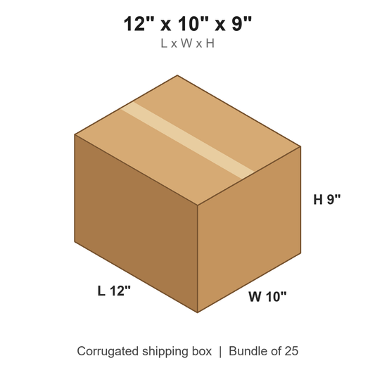 12 x 10 x 9 in corrugated shipping box