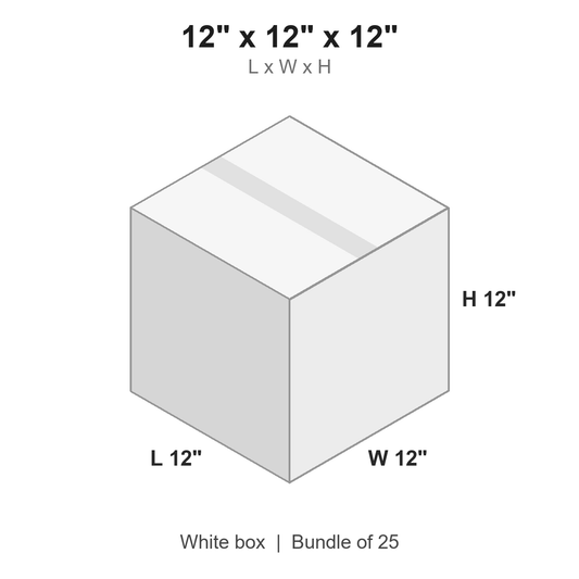 12x12x12 White Corrugated Boxes