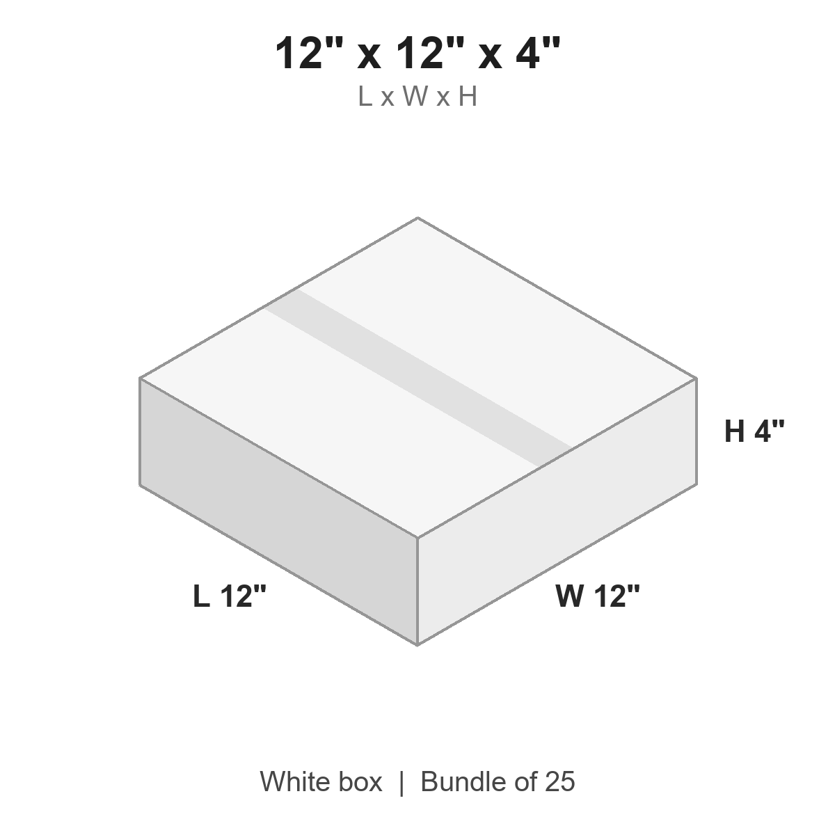 12x12x4 White Corrugated Boxes