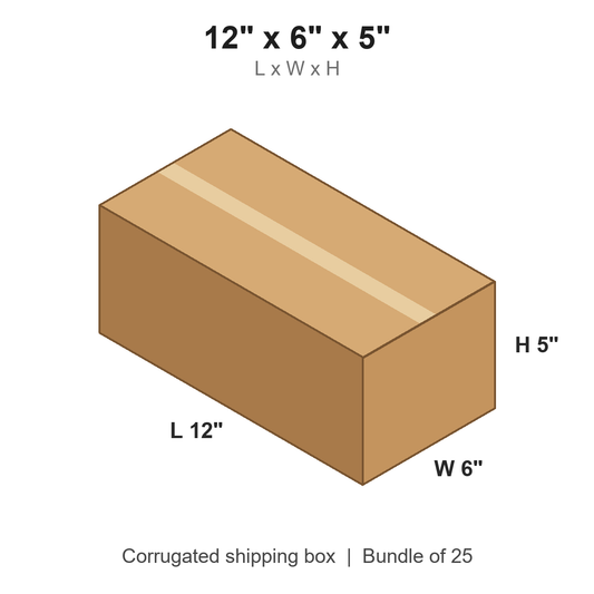12 x 6 x 5 in corrugated shipping box