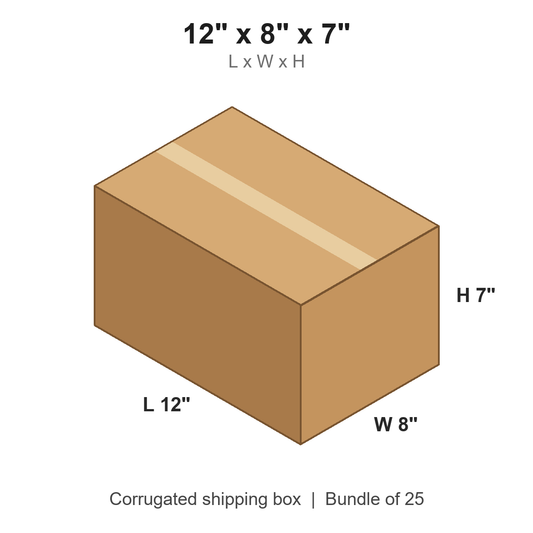 12 x 8 x 7 in corrugated shipping box